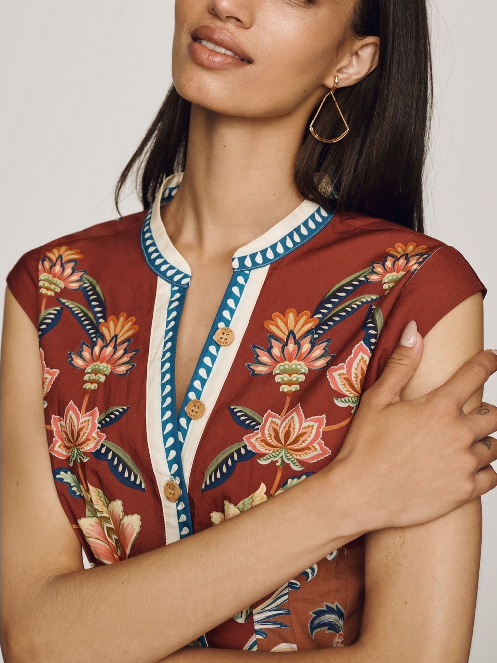 Sold Out NWOT Farm Rio for Anthropologie Sleeveless Mini Dress Large - Picture 3 of 9